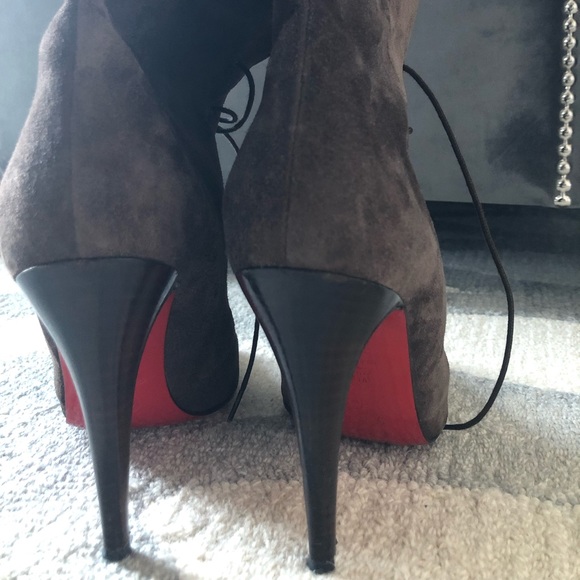 Christian Louboutin brown tie up boots - Picture 2 of 5